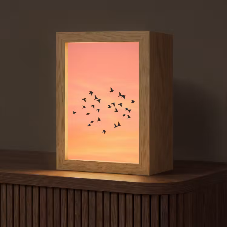 Lampe de table - Essaim - Oiseaux - Orange — 1