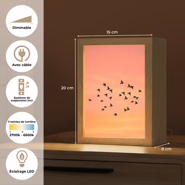 Lampe de table - Essaim - Oiseaux - Orange — 6