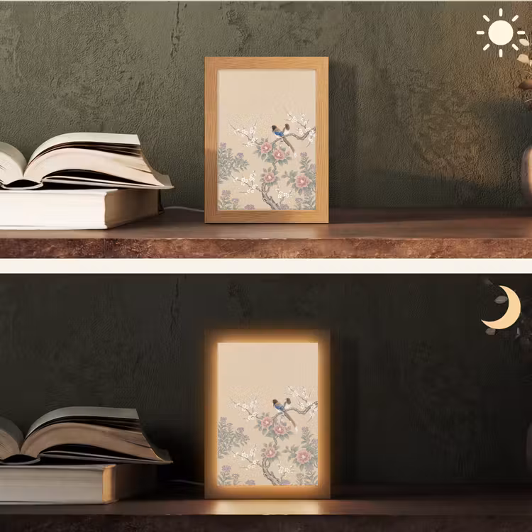 Lampe de table - Fleurs - Oiseaux - Fleurs — 5