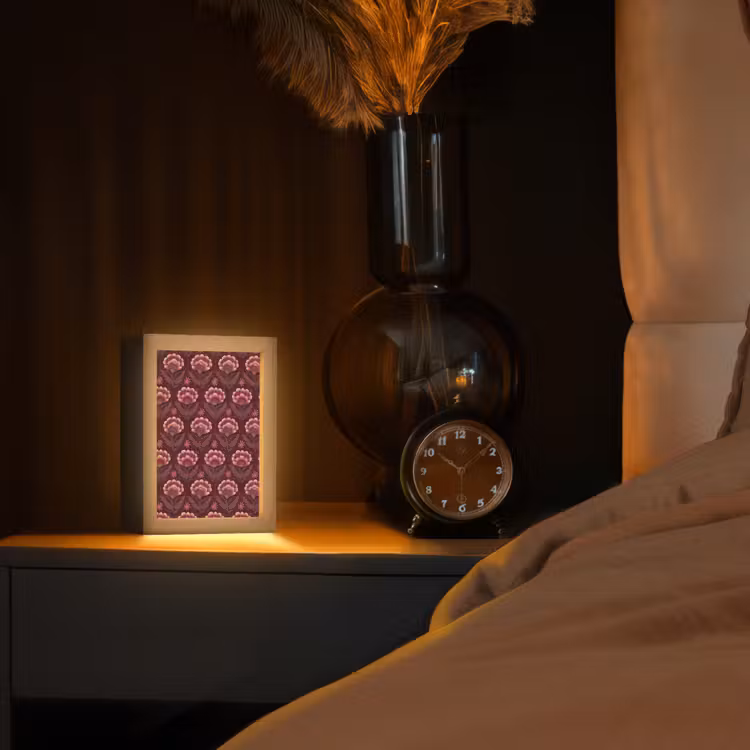 Lampe de table - Fleurs - Eventail - Violet — 2