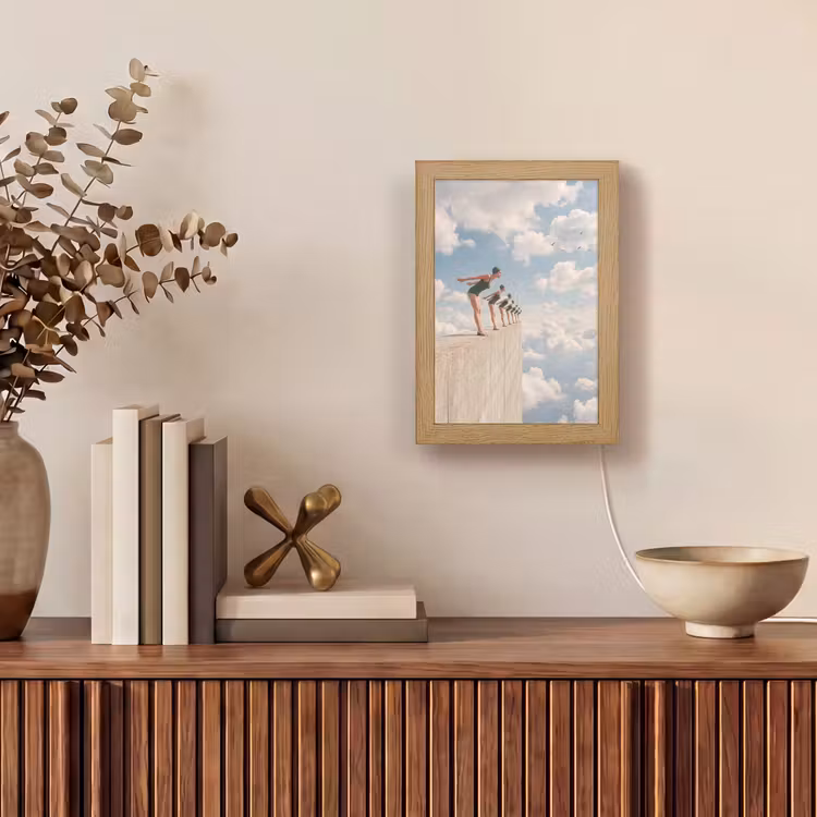 Lampe de table - Femmes - Posture de plongée - Nuages — 4