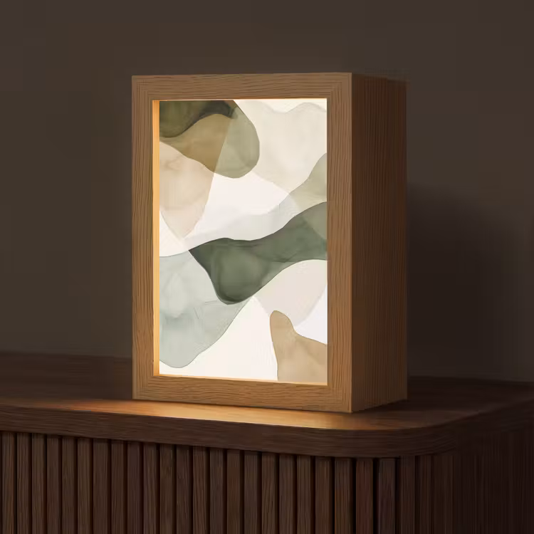 lampe de table - Japandi - Abstrait - Vert — 1