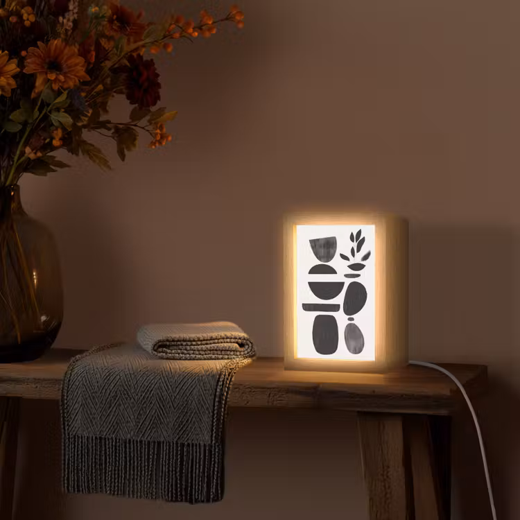 lampe de table - Japandi - Noir - Abstrait — 3