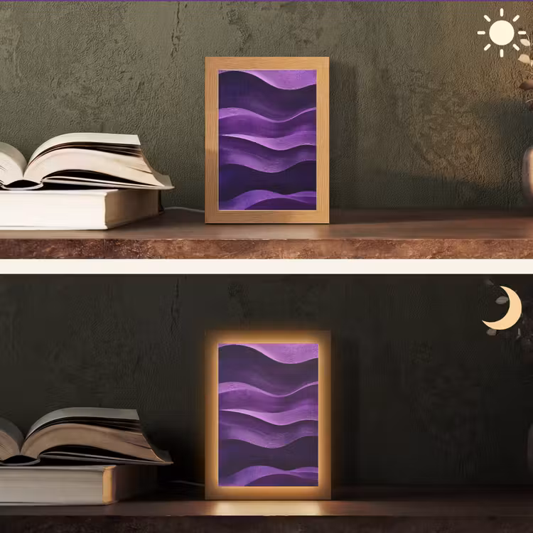 lampe de table - Vagues - Abstrait - Violet — 5
