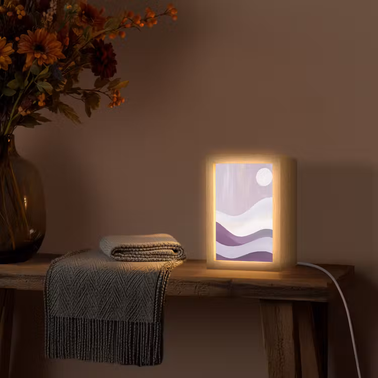 lampe de table - Vagues - Collines - Abstrait - Violet — 3