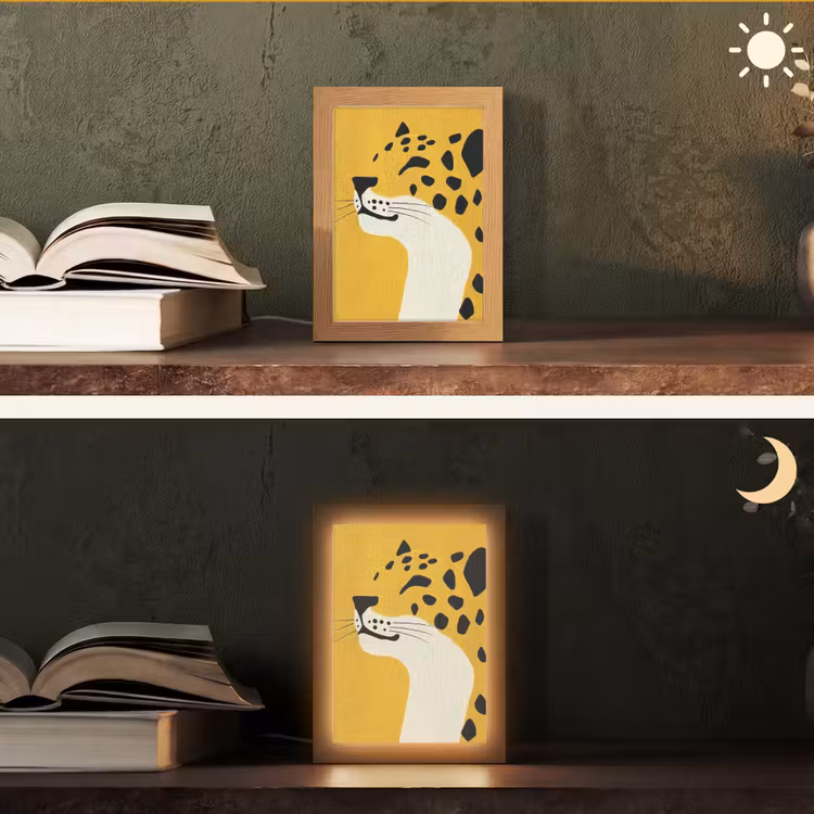 lampe de table - Guépard - Illustration - Jaune — 5