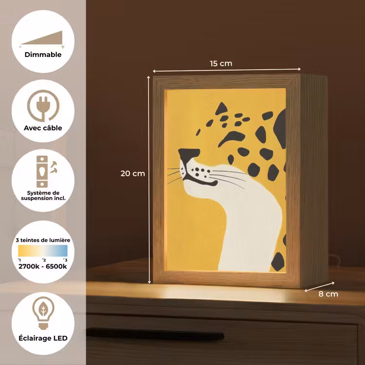 lampe de table - Guépard - Illustration - Jaune — 6