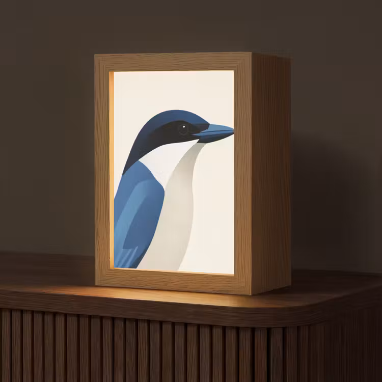 lampe de table - Illustration - Bleu - Oiseau — 1