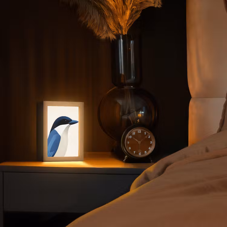 lampe de table - Illustration - Bleu - Oiseau — 2