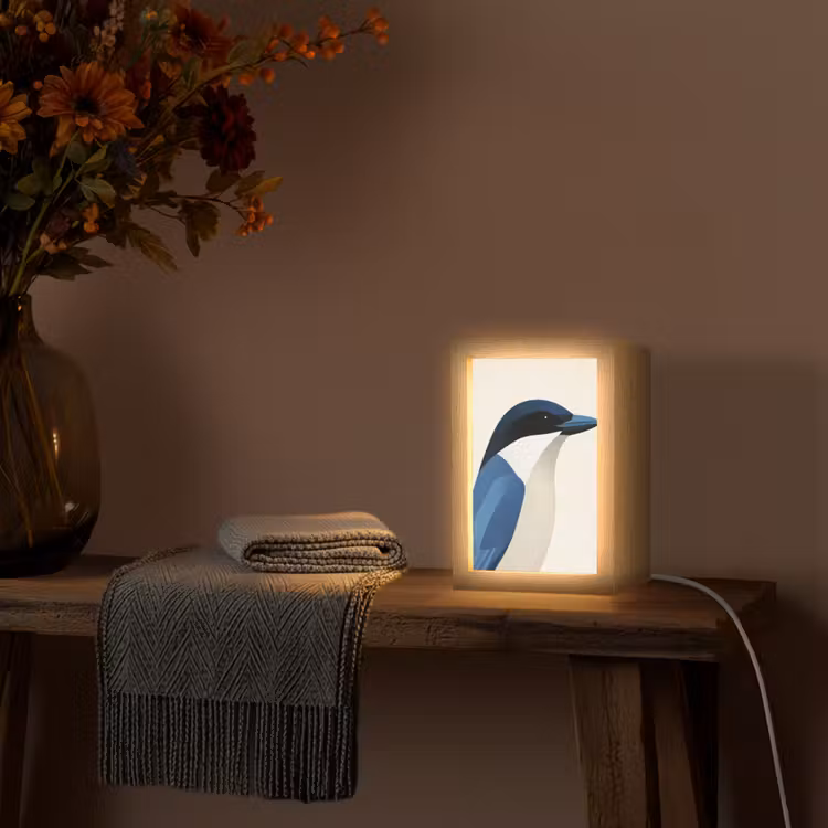 lampe de table - Illustration - Bleu - Oiseau — 3