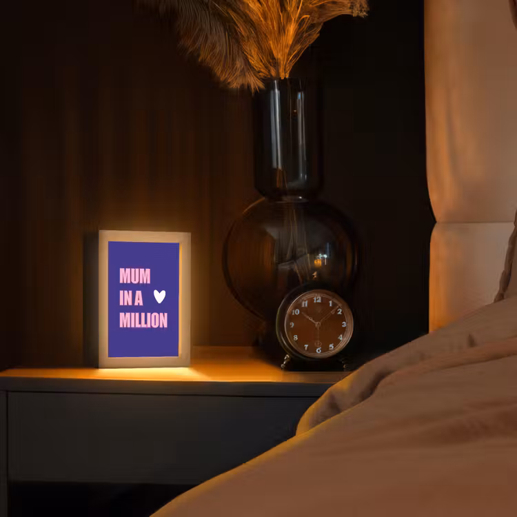 lampe de table - Mère - Texte - Bleu - Coeur — 2