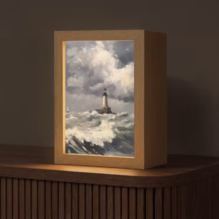 lampe de table - Phare - Vagues - Tempête — 1