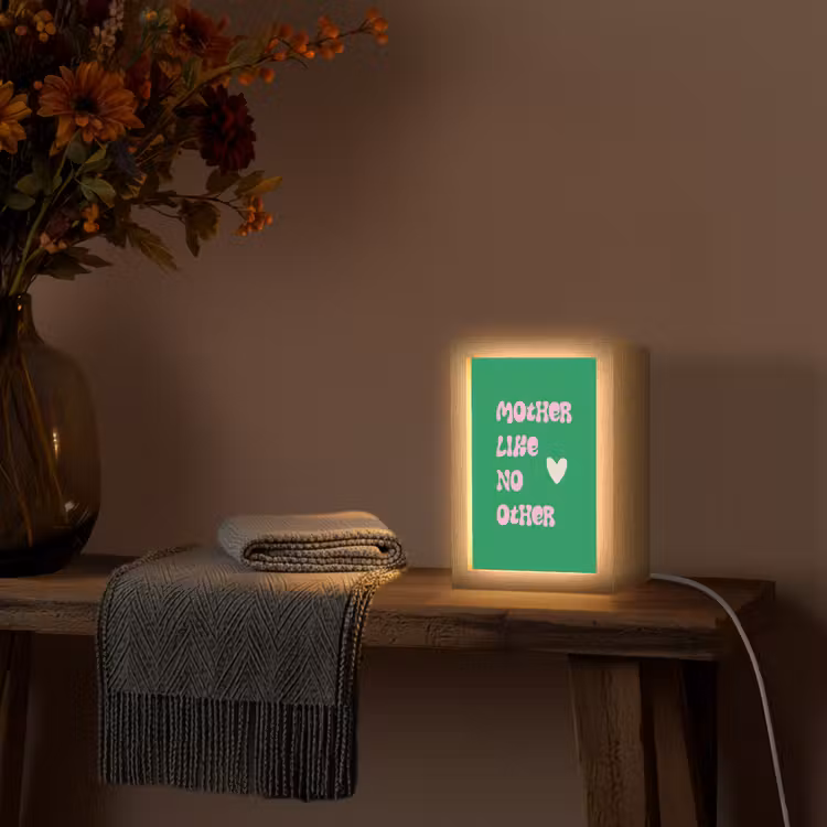 lampe de table - Texte - Coeur - Mère - Vert — 3