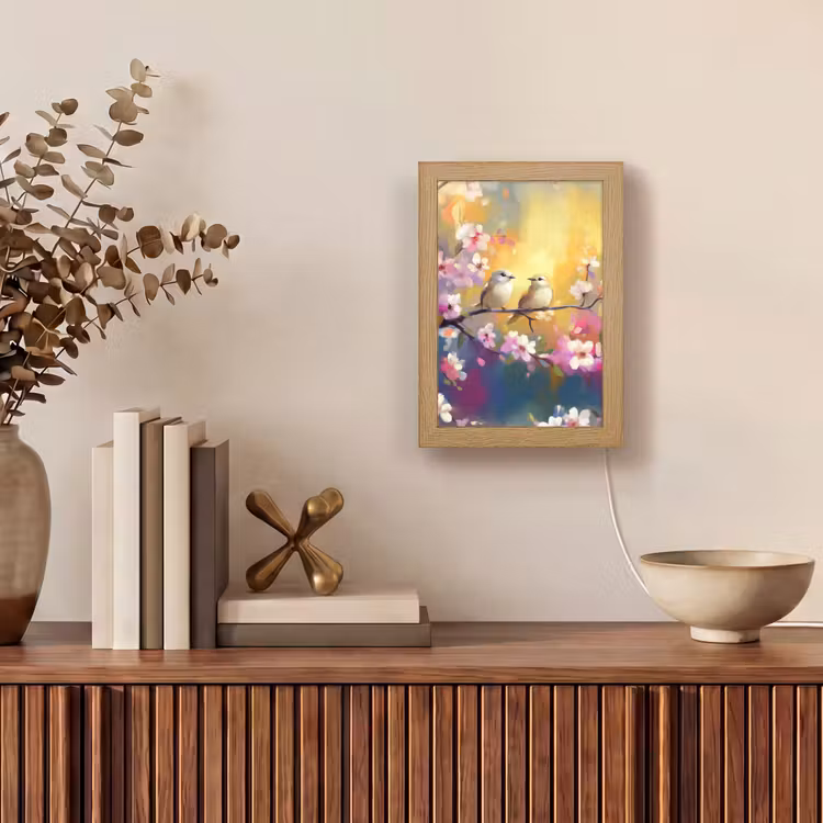 lampe de table - Oiseaux - Fleurs - Rose — 4