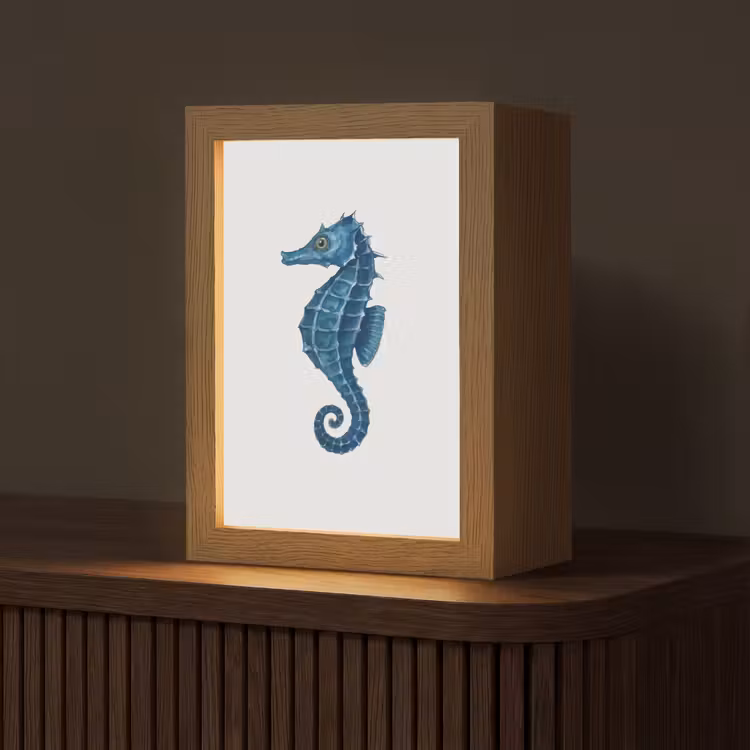 lampe de table - Hippocampe - Queue - Bleu — 1