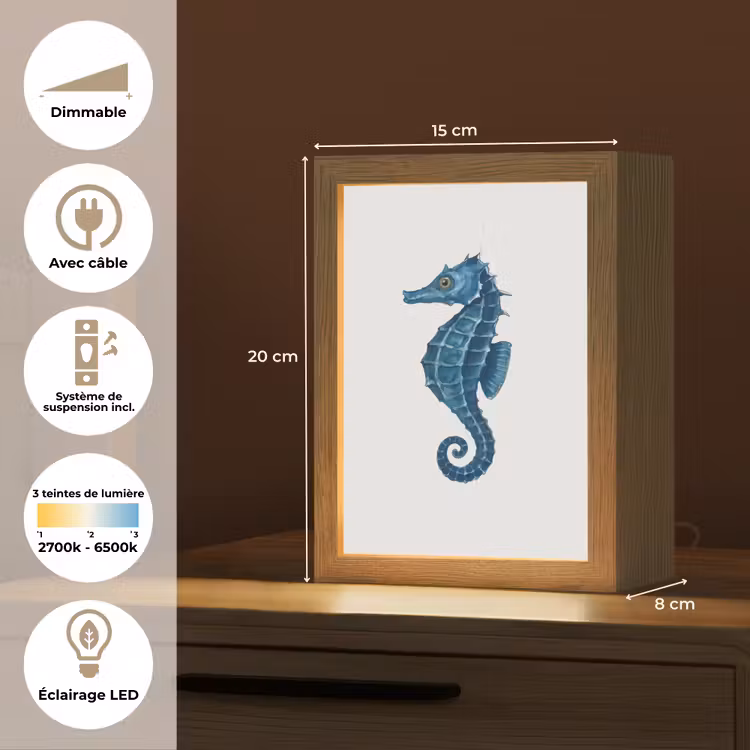 lampe de table - Hippocampe - Queue - Bleu — 6