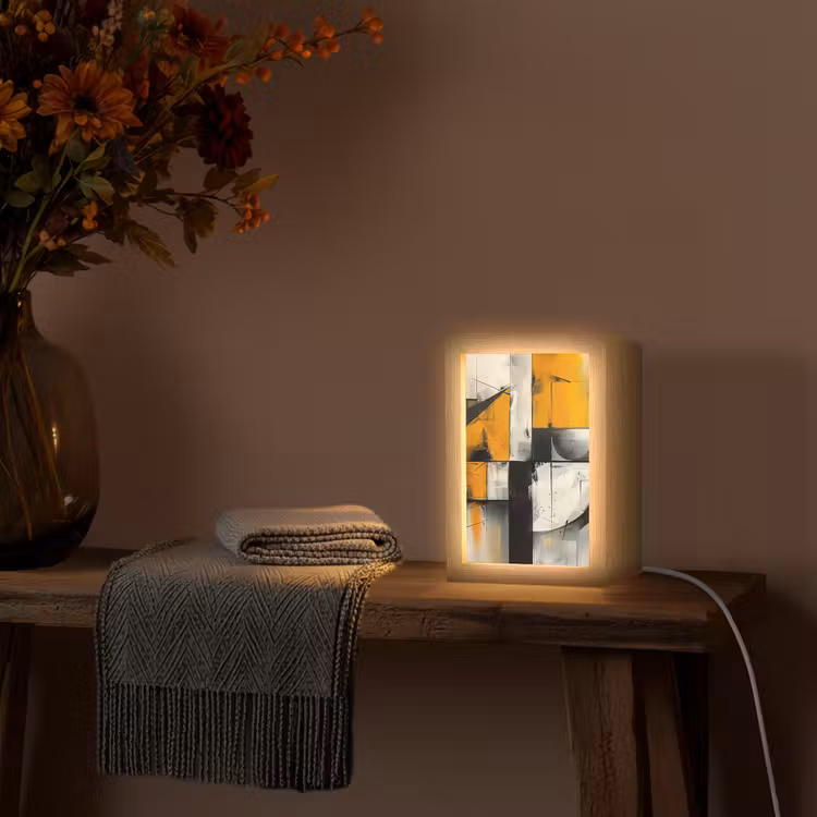 lampe de table - Jaune - Abstrait - Moderne - Formes — 3