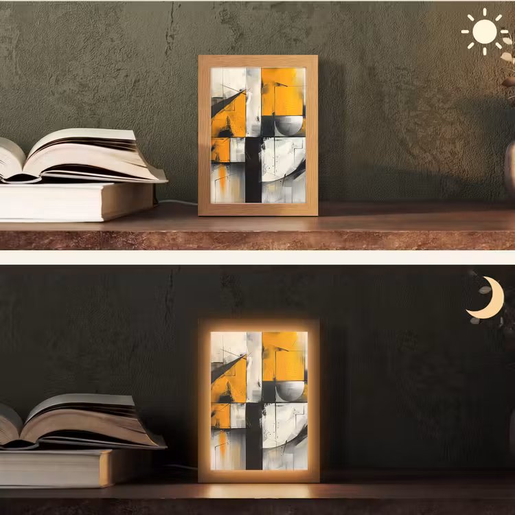 lampe de table - Jaune - Abstrait - Moderne - Formes — 5