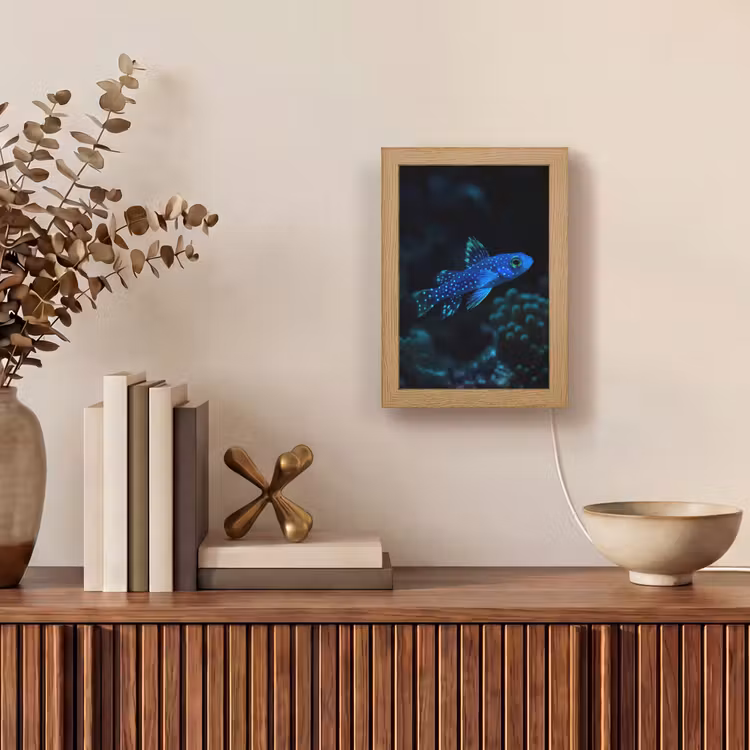 Lampe de table - Poisson - Points - Corail - Bleu — 4