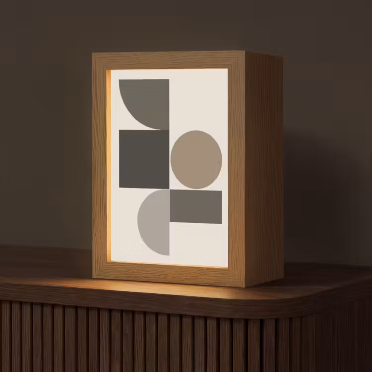 Lampe de table - Tons de terre - Composition abstraite - Formes simples — 1