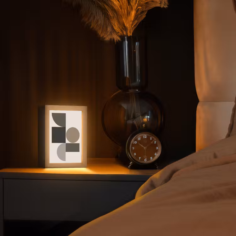 Lampe de table - Tons de terre - Composition abstraite - Formes simples — 2
