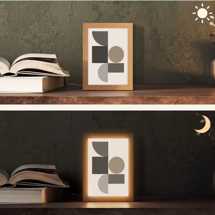 Lampe de table - Tons de terre - Composition abstraite - Formes simples — 5