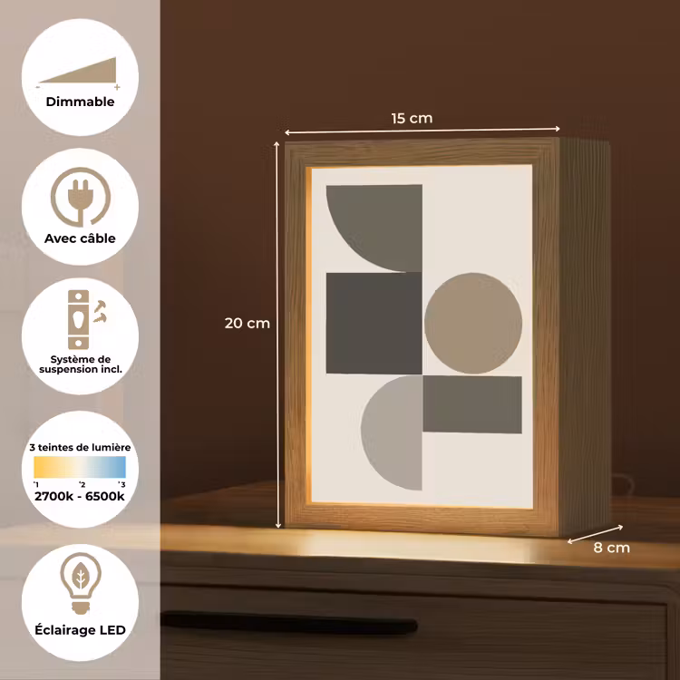 Lampe de table - Tons de terre - Composition abstraite - Formes simples — 6