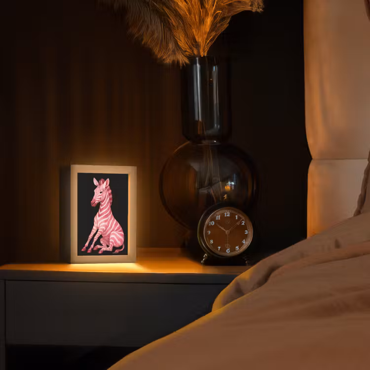 Lampe de table - Zèbre - Rose - Rayé — 2