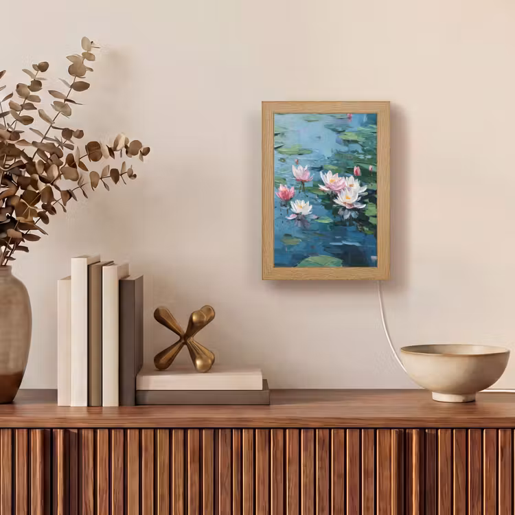 Lampe de table - Nénuphars - Fleurs - Rose - Eau — 4