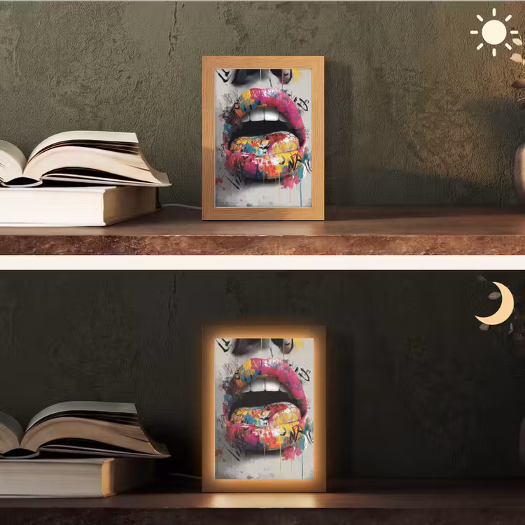 Lampe de table - Lèvres - Graffiti - Expressif — 5