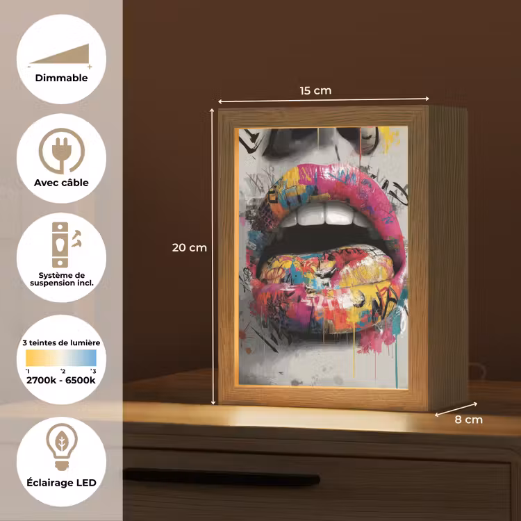 Lampe de table - Lèvres - Graffiti - Expressif — 6