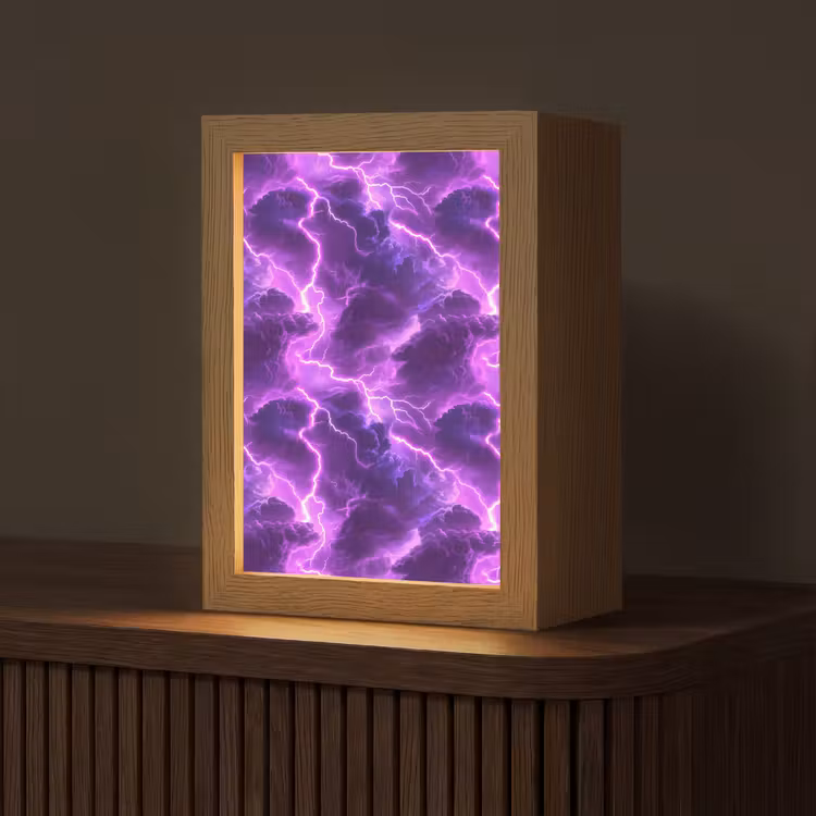 Lampe de table - Pourpre - Eclairs - Nuages — 1