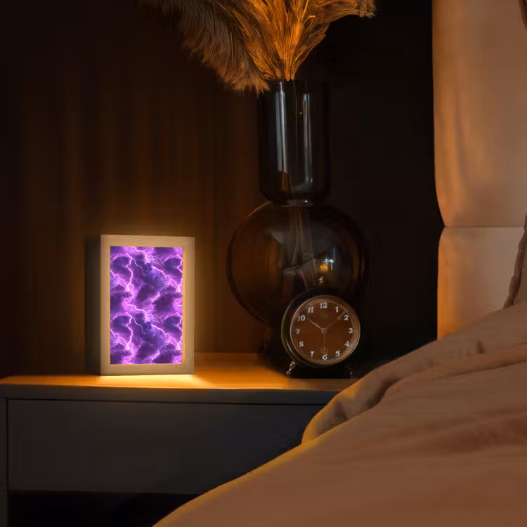 Lampe de table - Pourpre - Eclairs - Nuages — 2