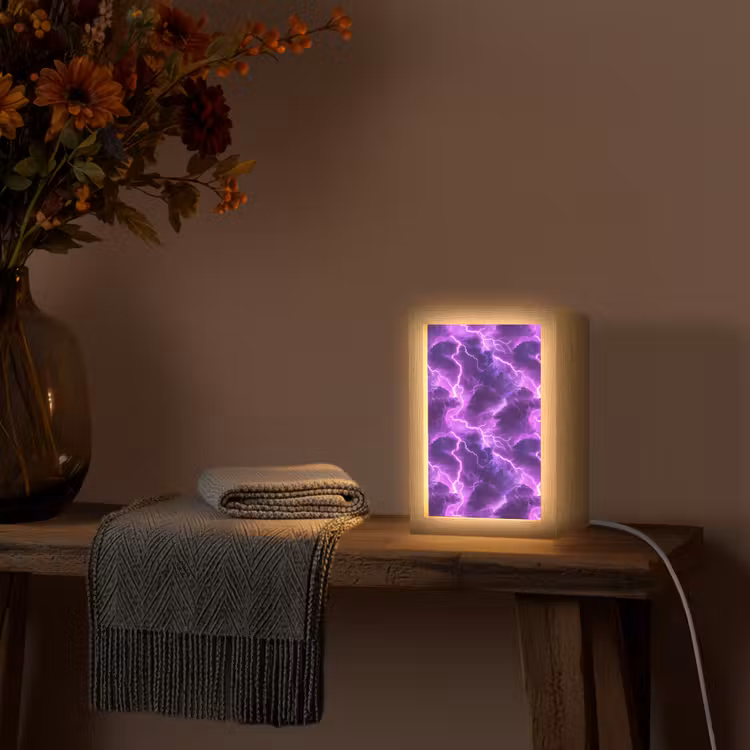 Lampe de table - Pourpre - Eclairs - Nuages — 3