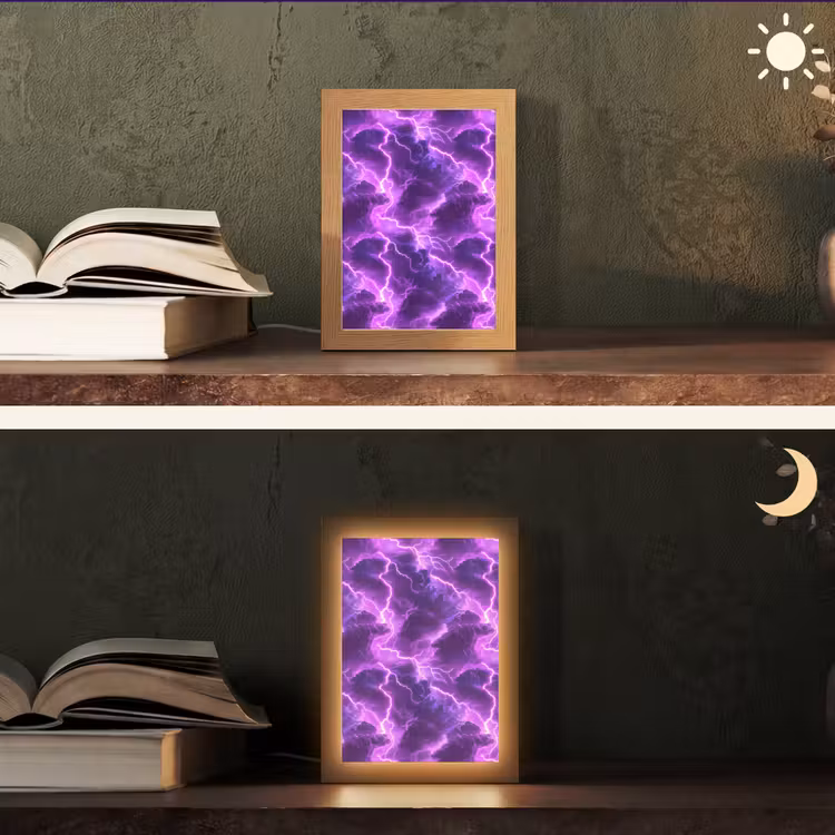 Lampe de table - Pourpre - Eclairs - Nuages — 5
