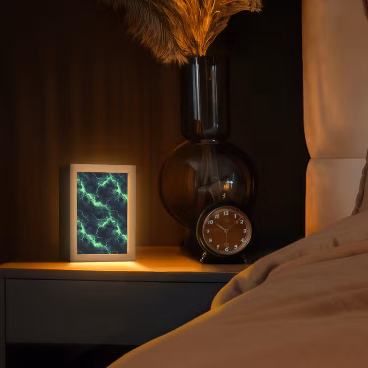 Lampe de table - Vert - Eclair - Tempête — 2