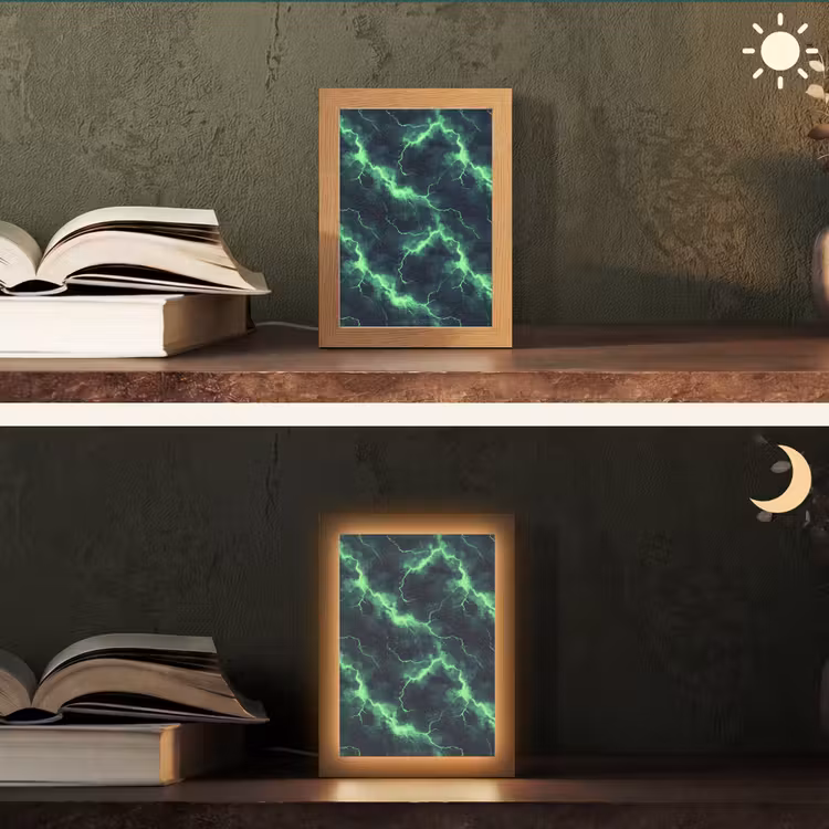 Lampe de table - Vert - Eclair - Tempête — 5