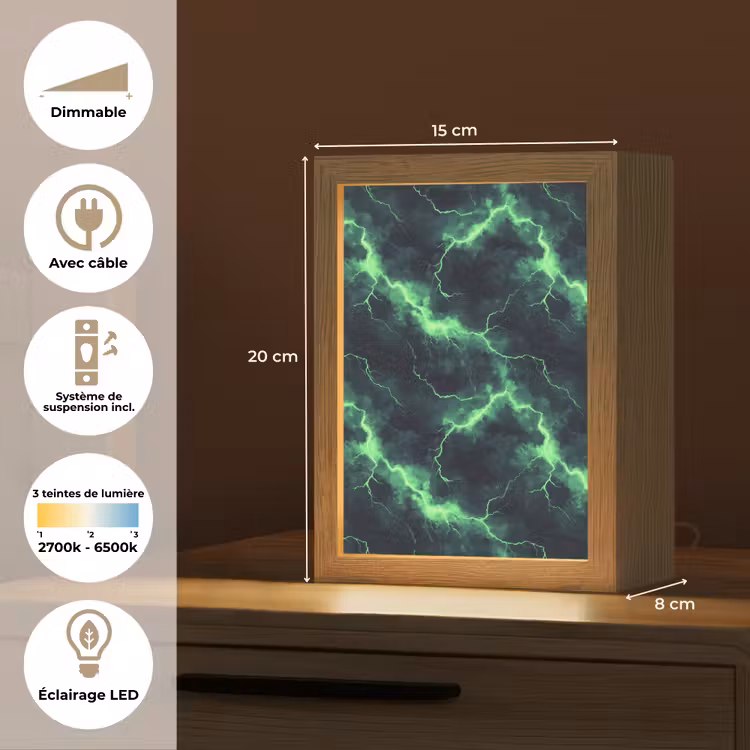 Lampe de table - Vert - Eclair - Tempête — 6