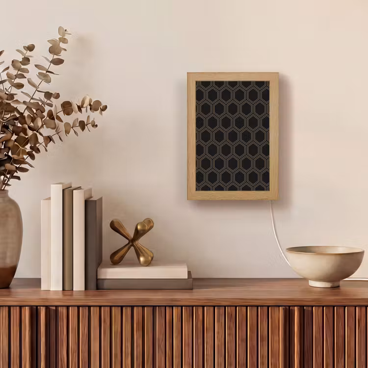 Lampe de table - Noir - Or - Hexagone — 4