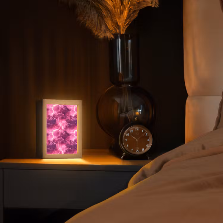 Lampe de table - Rose - Orage - Nuages — 2