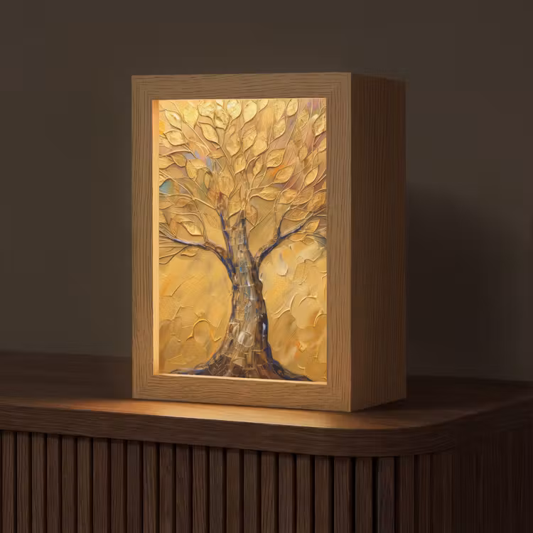 Lampe de table - Or - Arbre - Abstrait - Moderne — 1
