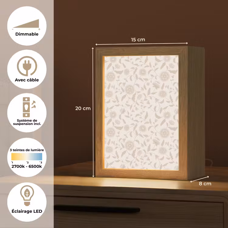 Lampe de table - Orné - Fleurs - Beige — 6