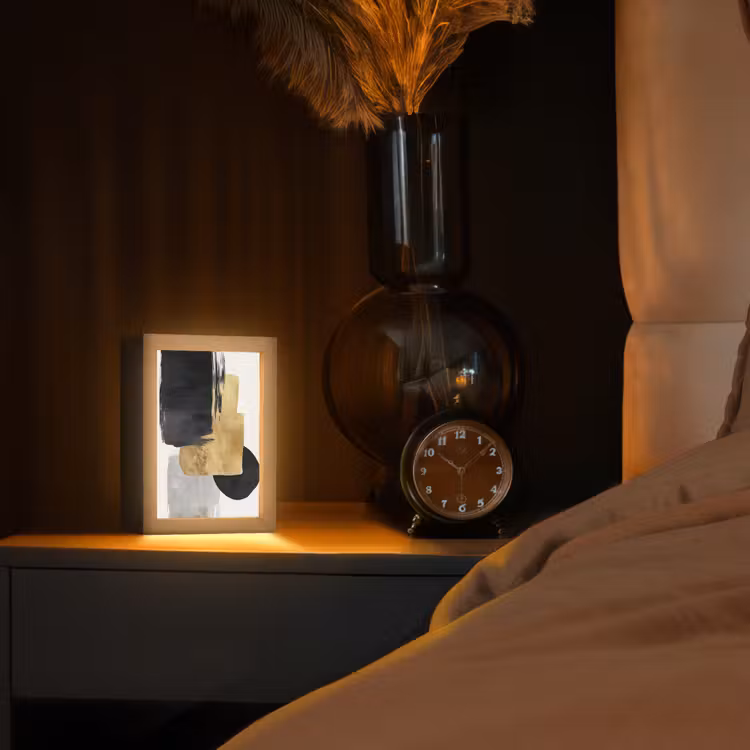 Lampe de table - Or - Rectangles - Cercles - Abstrait — 2
