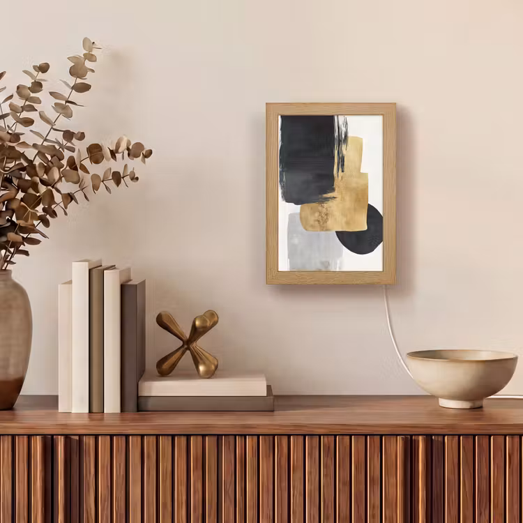 Lampe de table - Or - Rectangles - Cercles - Abstrait — 4