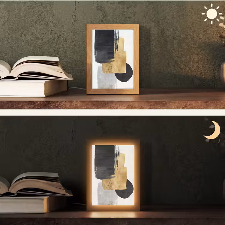 Lampe de table - Or - Rectangles - Cercles - Abstrait — 5