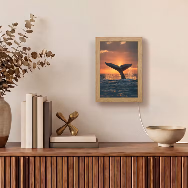 Lampe de table - Queue de baleine - Eau - Coucher de soleil — 4