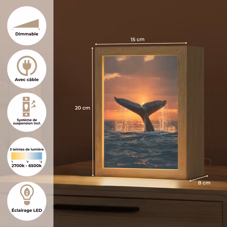 Lampe de table - Queue de baleine - Eau - Coucher de soleil — 6