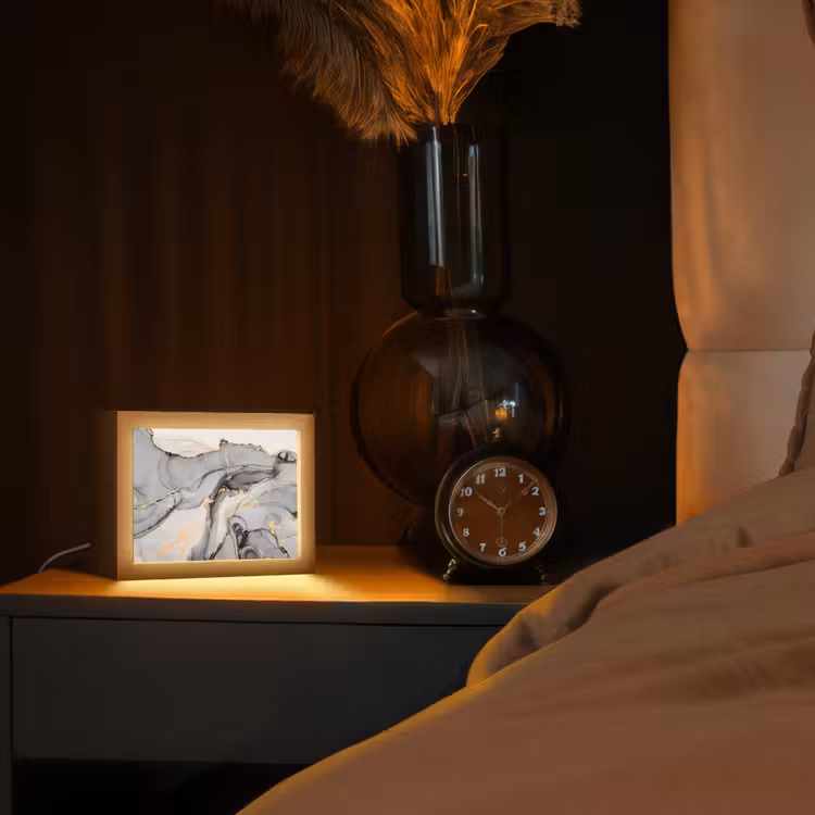 Lampe de table - Marbre - Or - Gris — 2