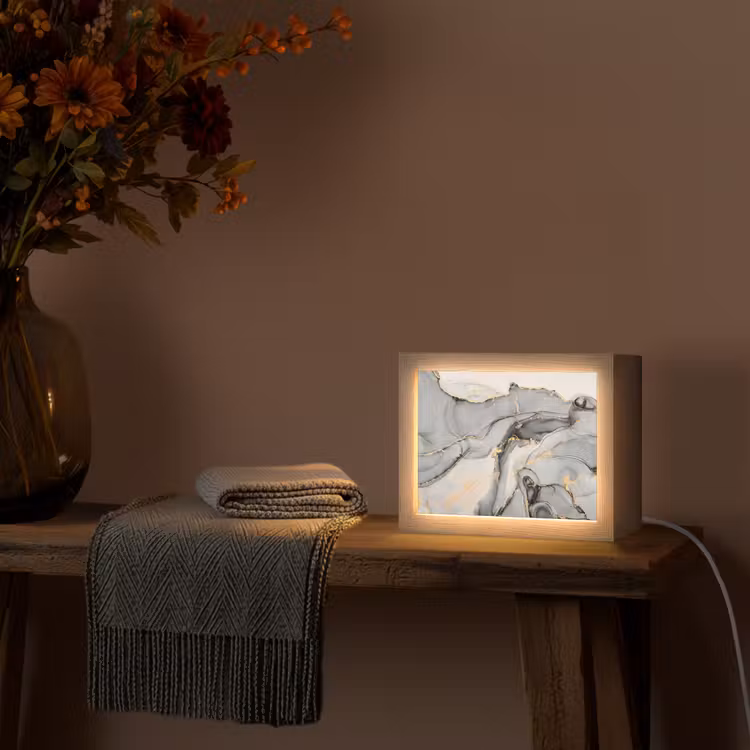 Lampe de table - Marbre - Or - Gris — 3