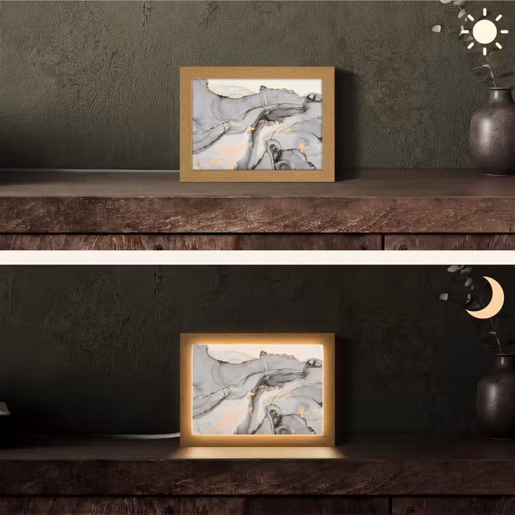 Lampe de table - Marbre - Or - Gris — 5